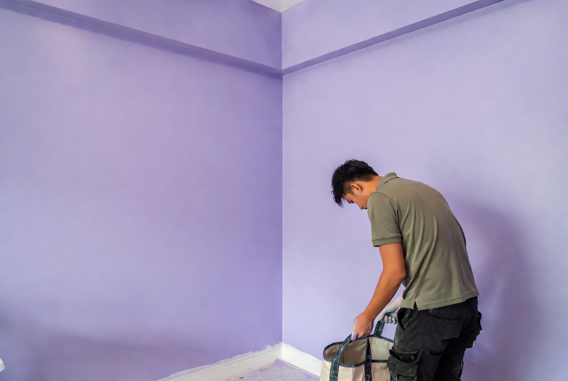 Freshly painted interior room